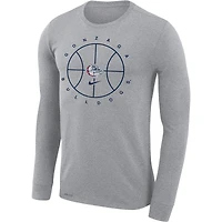 T-shirt à manches longues Nike gris Gonzaga Bulldogs Basketball Icon Legend Performance pour homme