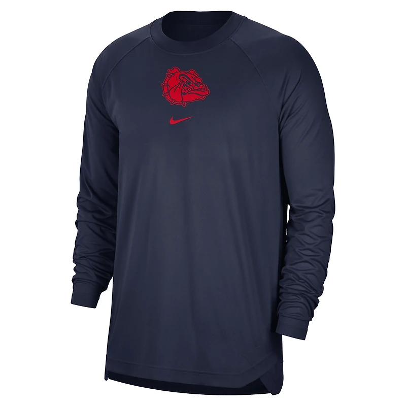 T-shirt Nike bleu marine Gonzaga Bulldogs Basketball Spotlight Performance Raglan pour homme