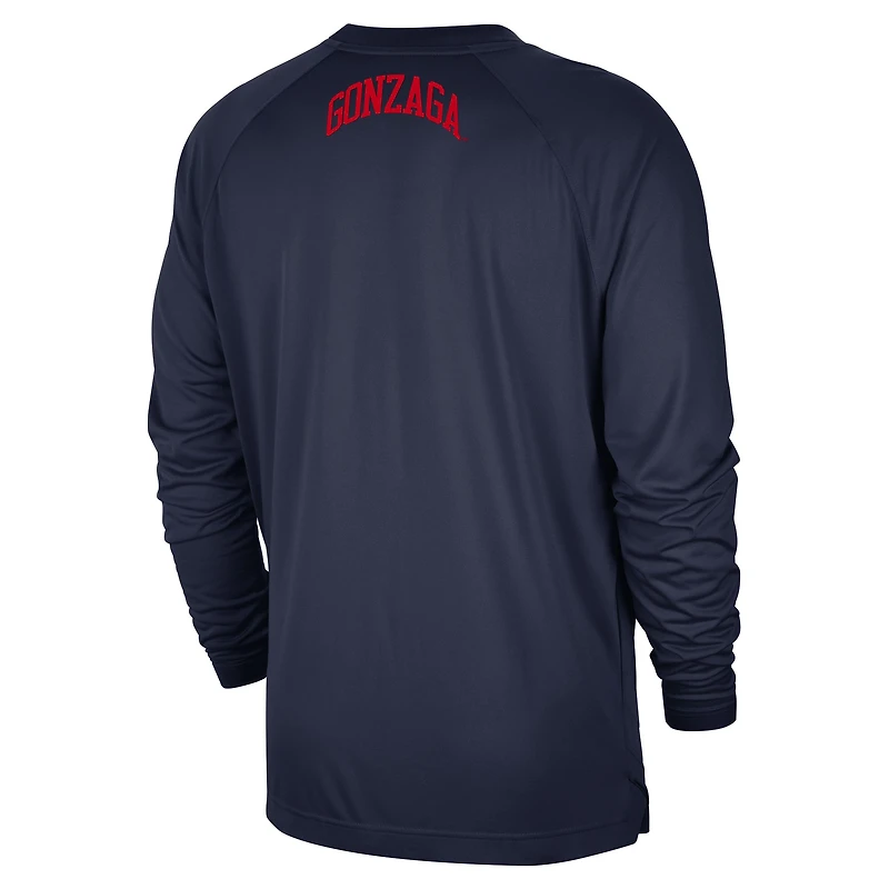 T-shirt Nike bleu marine Gonzaga Bulldogs Basketball Spotlight Performance Raglan pour homme