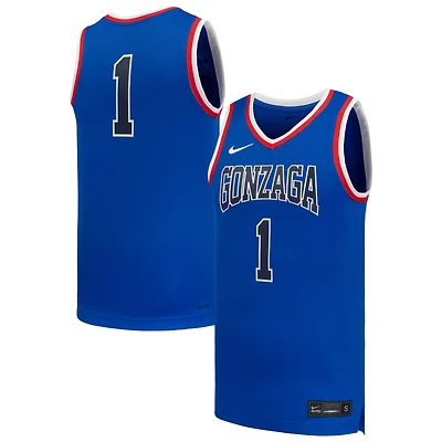 Maillot de basketball réplique Nike n°1 Royal Gonzaga Bulldogs pour homme
