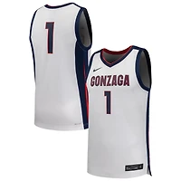 Men's Nike #1 White Gonzaga Bulldogs Replica Basketball Jersey