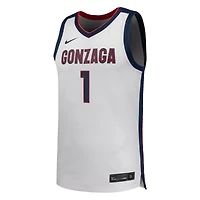 Men's Nike #1 White Gonzaga Bulldogs Replica Basketball Jersey
