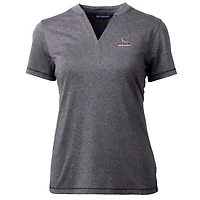 Women's Cutter & Buck Heather Charcoal Gonzaga Bulldogs Forge Blade V-Neck Top