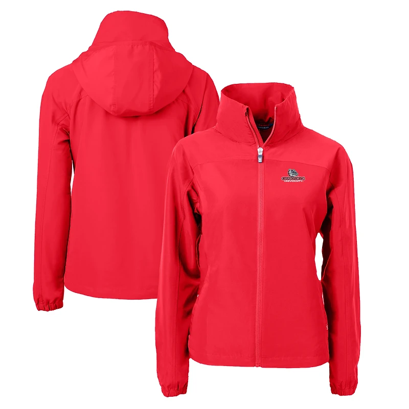Women's Cutter & Buck Red Gonzaga Bulldogs Charter Eco Recycled Full-Zip Jacket