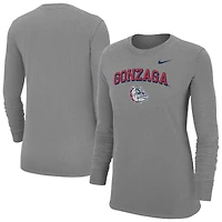T-shirt Nike gris pour femme avec logo principal des Gonzaga Bulldogs