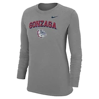 T-shirt Nike gris pour femme avec logo principal des Gonzaga Bulldogs