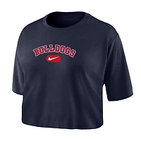 Women's Nike Navy Gonzaga Bulldogs Dri-FIT Cropped T-Shirt