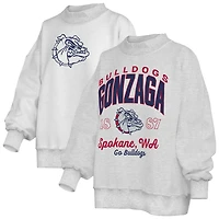 Women's Pressbox  Heather Gray Gonzaga Bulldogs Reversible Sweatshirt