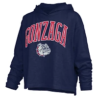 T-shirt à capuche manches longues Pressbox Navy Gonzaga Bulldogs Nelson Arch Over Logo pour femmes