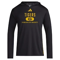T-shirt à capuche et manches longues adidas Grambling Tigers 2024 Sideline pour homme noir