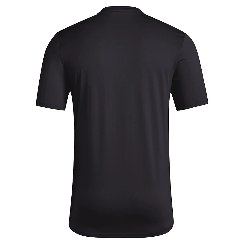 Men's adidas Black Grambling Tigers Locker Football Pre-Game AEROREADY T-Shirt