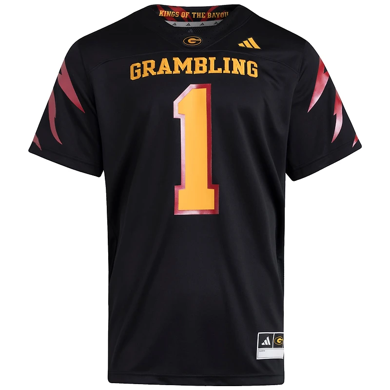 Maillot adidas Premier Strategy noir Grambling Tigers pour homme