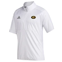 Pull-over à manches courtes et fermeture éclair quart de cercle adidas Grambling Tigers Sideline blanc pour homme