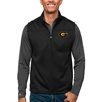 Gilet de golf entièrement zippé Grambling Tigers Links Antigua Black pour homme