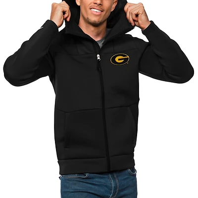 Sweat à capuche zippé noir pour homme Antigua Grambling Tigers Protect