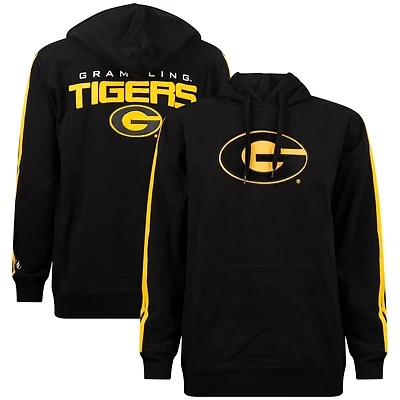 Sweat à capuche imprimé surdimensionné rayures Grambling Tigers pour hommes de coloris noir
