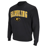 Men's Colosseum Black Grambling Tigers Arch & Logo Pullover Sweatshirt