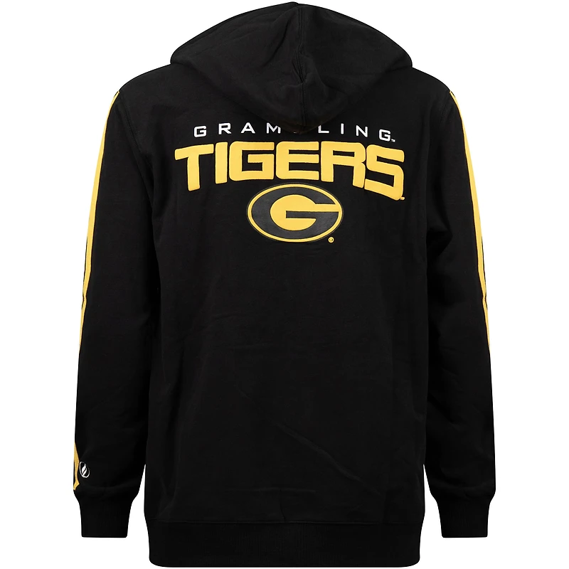 Sweat à capuche rayures surdimensionnées FISLL pour hommes, Grambling Tigers, noir