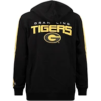 Sweat à capuche rayures surdimensionnées FISLL pour hommes, Grambling Tigers, noir