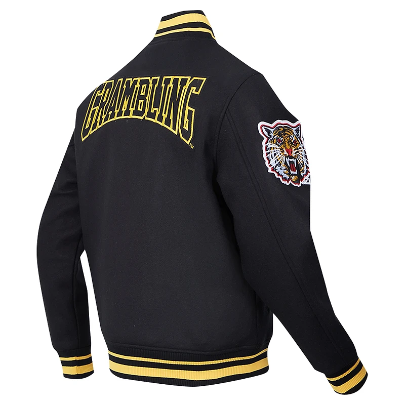 Men's Pro Standard Black Grambling Tigers Crest Wool Full-Zip Jacket