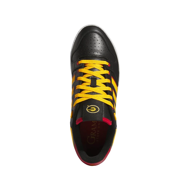 Chaussures de basket-ball unisexes adidas Grambling Tigers Centennial 85 Low noires/dorées
