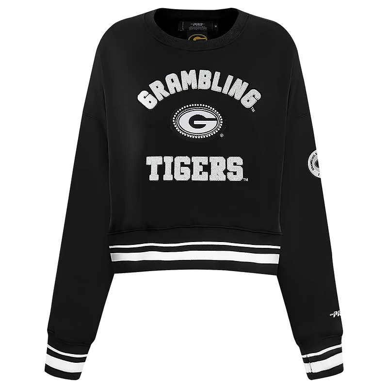 Sweat-shirt court à enfiler Pro Standard pour femme Grambling Tigers Pearl Black