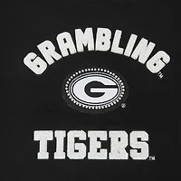 Women's Pro Standard  Black Grambling Tigers Pearl Cropped Pullover Sweatshirt