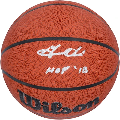 Ballon de basket-ball Wilson Authentic Series autographié par Grant Hill, Detroit Pistons, pour intérieur/extérieur, avec inscription « HOF 18 ».