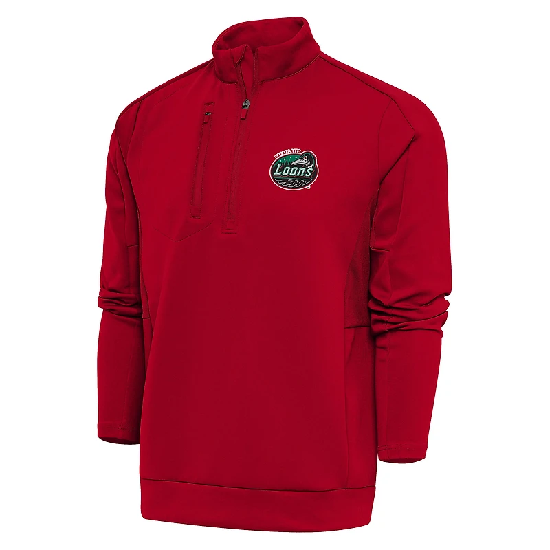 Men's Antigua Red Great Lakes Loons Generation Quarter-Zip Pullover Top