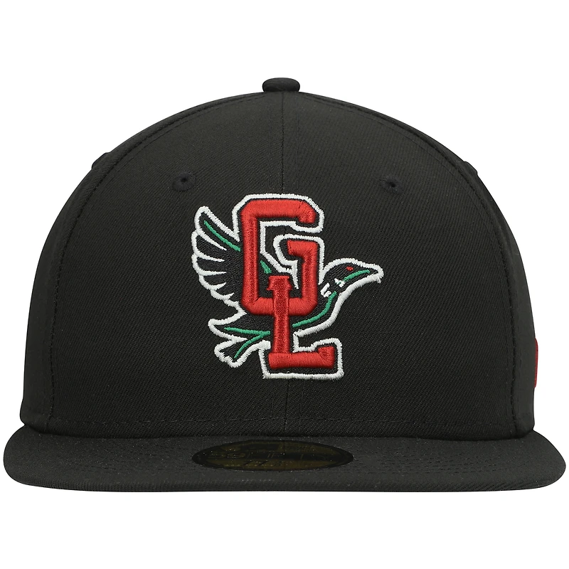 Men's New Era Black Great Lakes Loons Authentic Collection Road 59FIFTY Fitted Hat