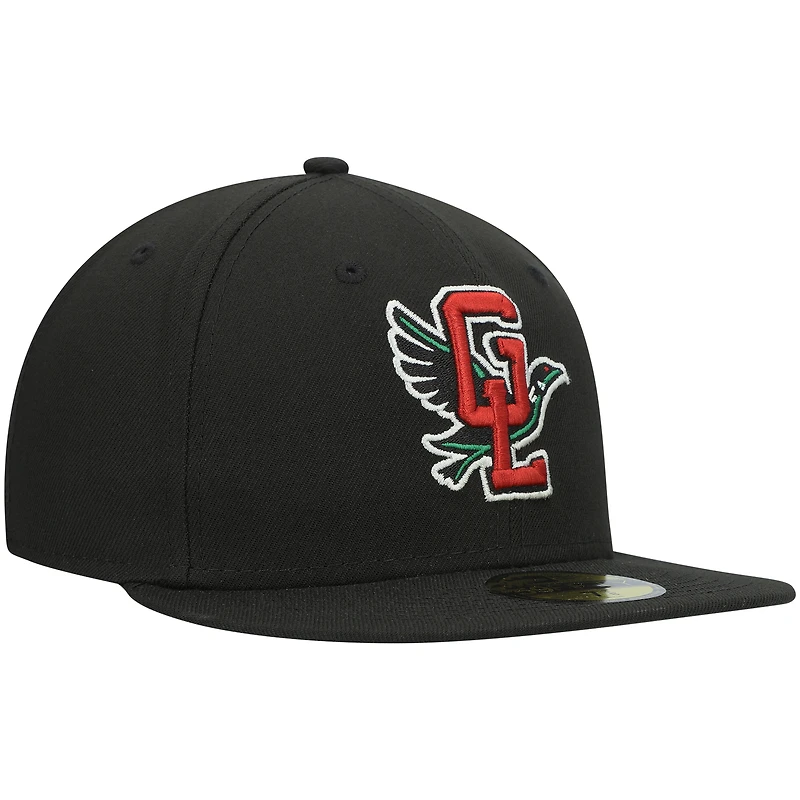 Men's New Era Black Great Lakes Loons Authentic Collection Road 59FIFTY Fitted Hat