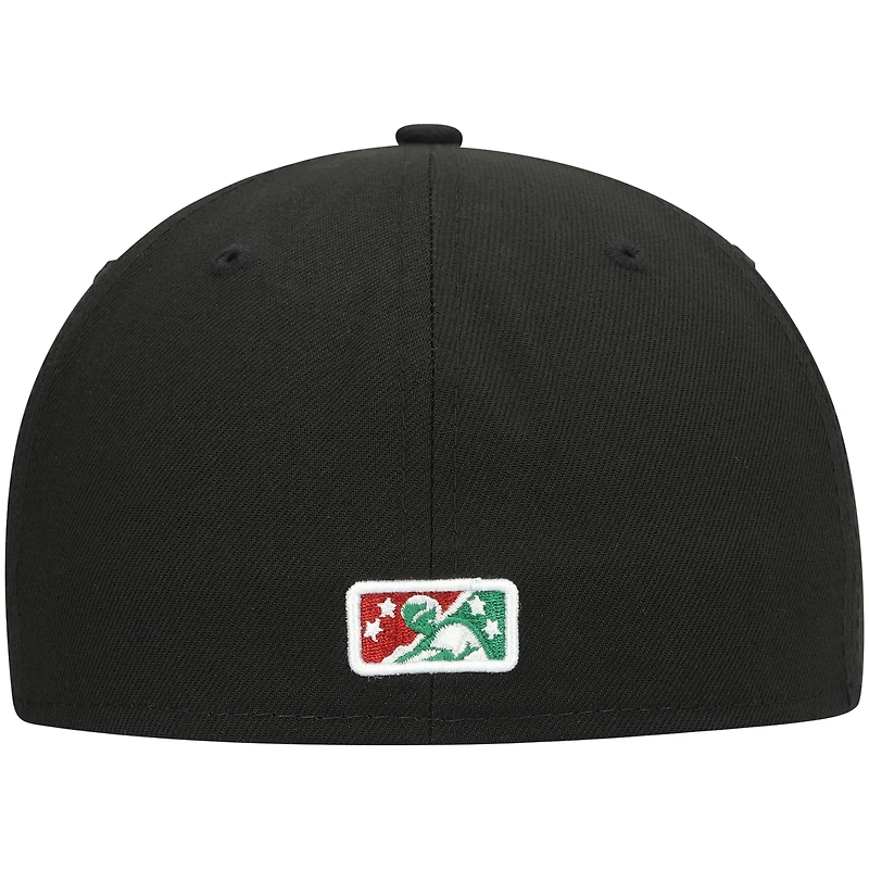 Men's New Era Black Great Lakes Loons Authentic Collection Road 59FIFTY Fitted Hat