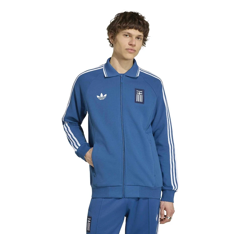 Veste zippée intégrale adidas bleue pour homme, équipe nationale de Grèce 2026