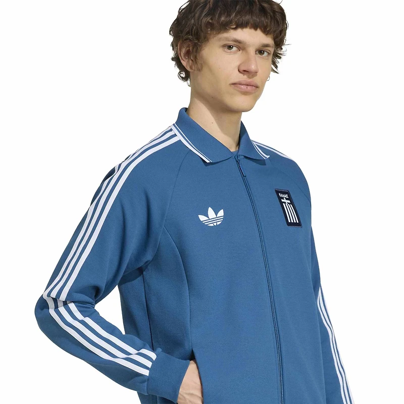Veste zippée intégrale adidas bleue pour homme, équipe nationale de Grèce 2026