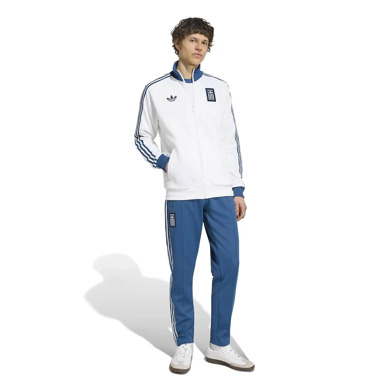 Veste de survêtement zippée adidas Originals blanche pour homme, équipe nationale Grèce