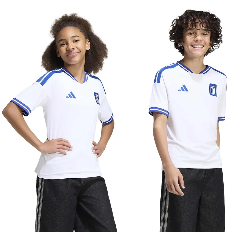 Maillot réplique blanc adidas pour jeunes de l'équipe nationale Grèce 2026
