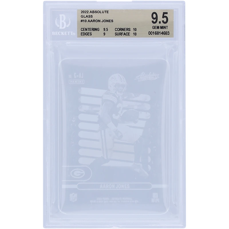 Aaron Jones Green Bay Packers 2022 Panini Absolute Glass Case Hit #10 BGS Authenticated 9.5 Card - 9.5,10,9,10 Subgrades