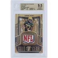 Aaron Jones Green Bay Packers 2022 Panini Gold Standard NFL Shield Relic #GG-AJO #1/1 BGS Authenticated 9.5 Card - 9.5,9,9.5,9.5 Subgrades