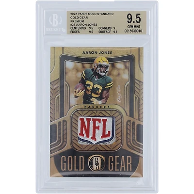 Carte authentifiée 9,5 BGS Panini Gold Standard NFL Shield Relic #GG-AJO #1/1 des Packers de Green Bay Aaron Jones 2022 - Sous-catégories 9,5, 9, 9,5, 9,5