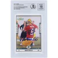 Aaron Rodgers Green Bay Packers Autographed 2005 Score #352 Beckett Fanatics Witnessed Authenticated 10 Rookie Card with "Go Pack Go" Inscription