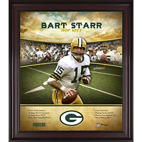 Profil de carrière encadré de Bart Starr Green Bay Packers 15" x 17" Hall of Fame