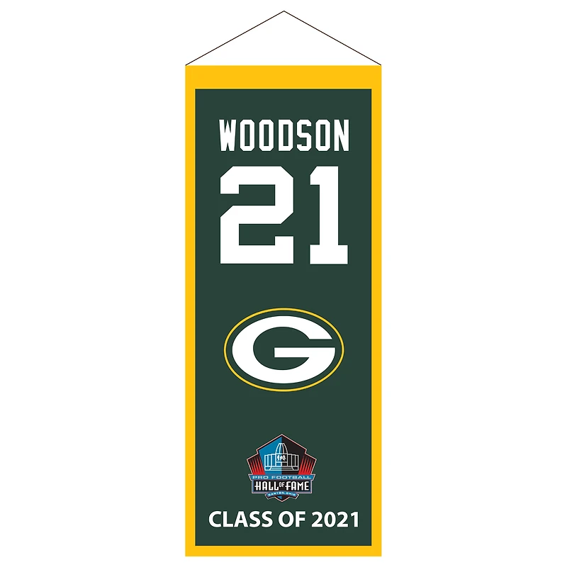 Charles Woodson Green Bay Packers 2021 Pro Football Hall of Fame Intronisation Mini bannière Legacy 6'' x 15''