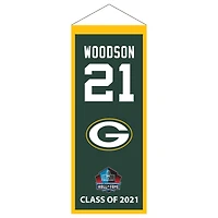 Charles Woodson Green Bay Packers 2021 Pro Football Hall of Fame Intronisation Mini bannière Legacy 6'' x 15''