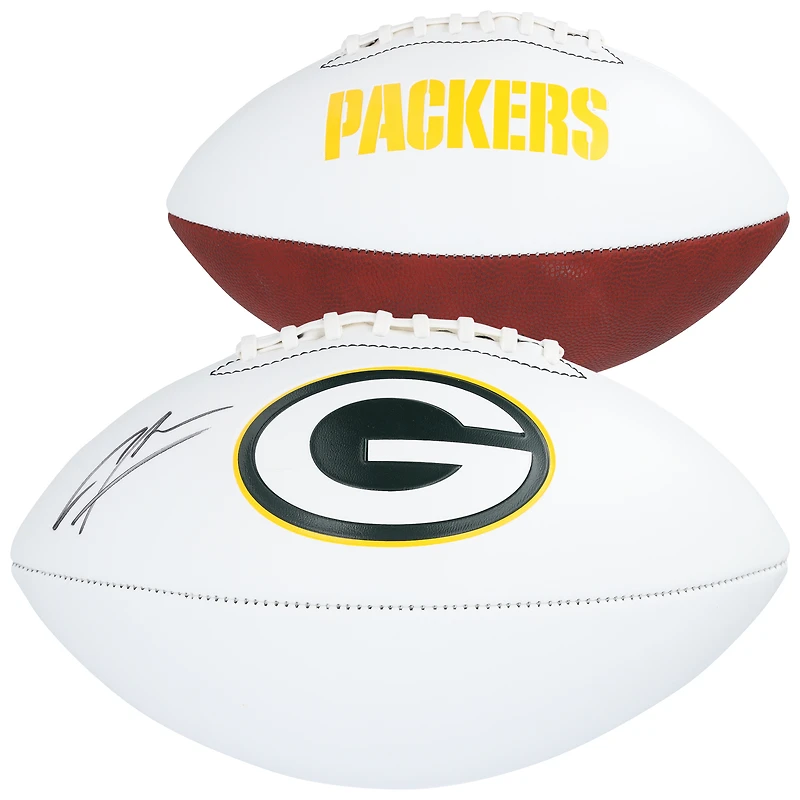 Ballon de football Franklin White Panel autographié par Charles Woodson des Green Bay Packers