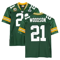 Maillot authentique Mitchell & Ness 2010 autographié par Charles Woodson des Green Bay Packers avec inscription « HOF 21 »