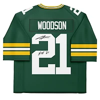 Charles Woodson Green Bay Packers Autographed Green Mitchell & Ness 2010 Authentic Jersey with "HOF 21" Inscription