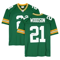 Maillot vert dédicacé par Charles Woodson des Green Bay Packers, Mitchell & Ness Legacy 2010