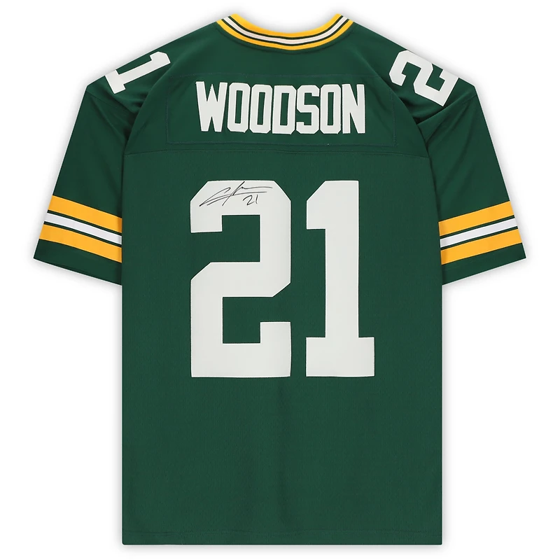 Maillot Mitchell & Ness vert légendaire du Super Bowl XLV, autographié par Charles Woodson (Green Bay Packers).