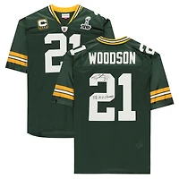 Charles Woodson Green Bay Packers Autographed Green Mitchell & Ness Super Bowl XLV Throwback Authentic Jersey with "SB XLV Champs" Inscription