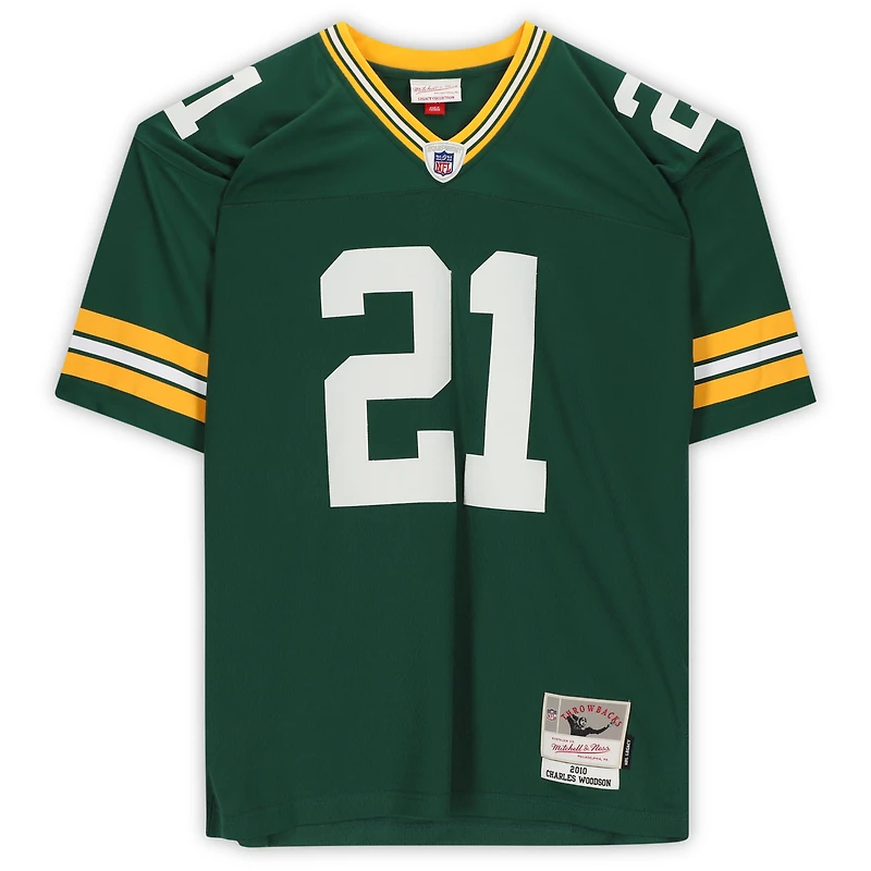 Charles Woodson Green Bay Packers Autographed Green Mitchell & Ness Super Bowl XLV Throwback Replica Jersey